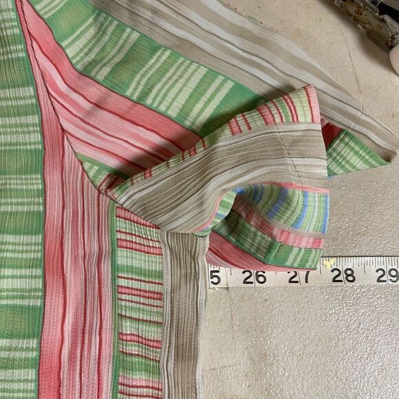 Allison Daley Striped Short Sleeve Button Down Blouse Plus Size Curvy 18W - Picture 9 of 10